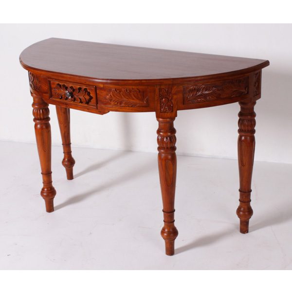 Indoor Mahogany Ovale Carving Console Table