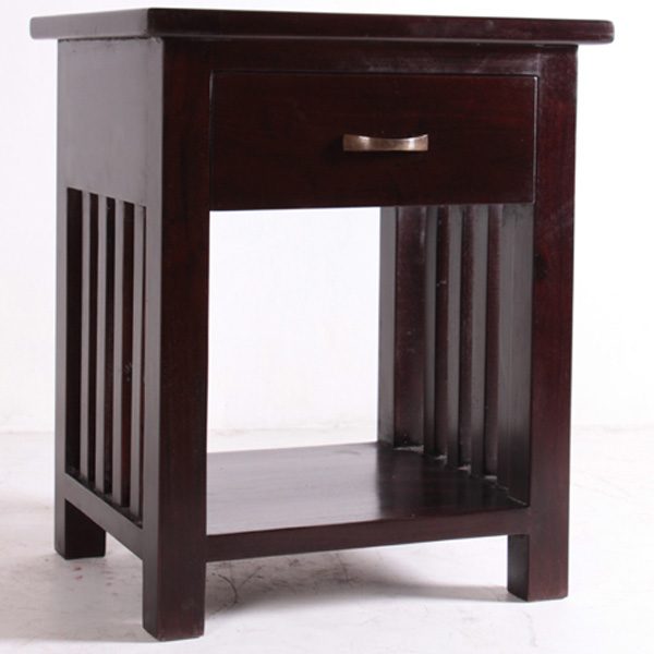 Indoor Mahogany Slat Bedside