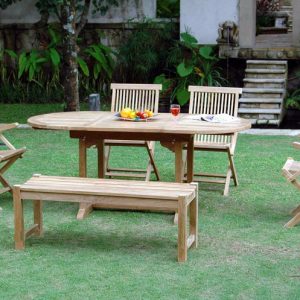 CLS 06-Classic oval table with backless bench set
