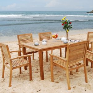 PRS01-Praha Stacking Chair   Monica Rect. Table