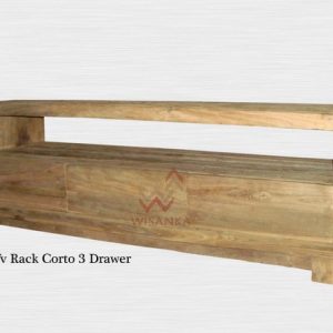 Tv Rack Corto 3 Wooden Drawers