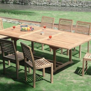 Cadiz rectangular ext table set