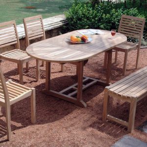 Cadiz with oval table&backless bench