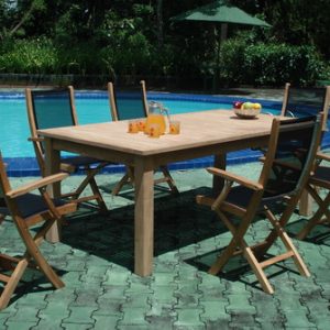 TBM03 Monica folding arm chair rectangular table set