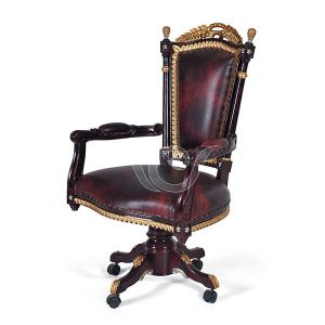 Ceros Swivel Chair Leather Seat